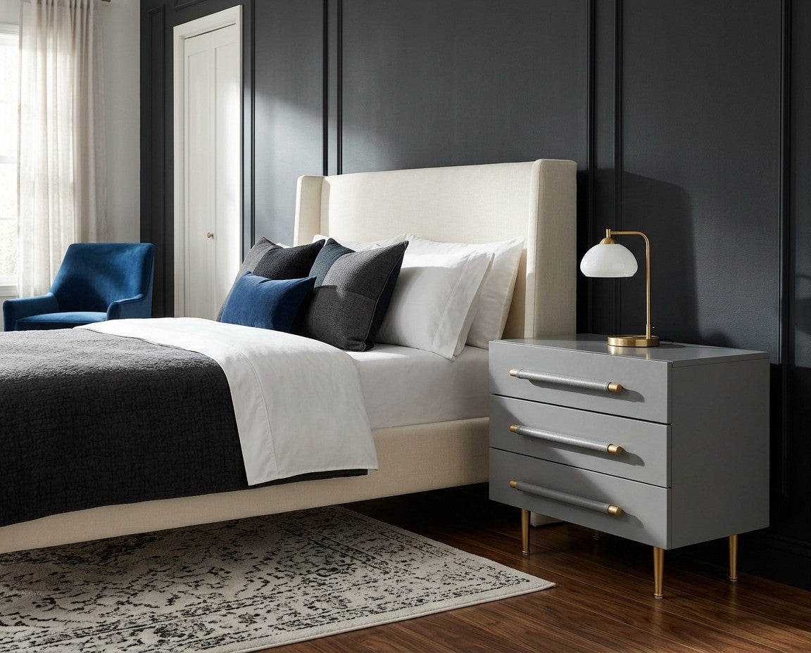 The Armand Nightstand shown in a clean product view highlighting its materials, finish, and overall silhouette.