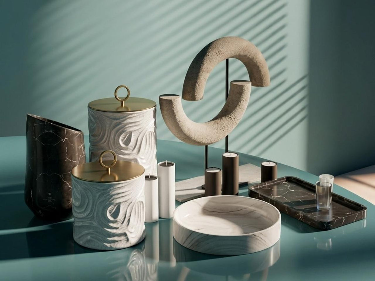 Additional view of The Marée Canister Set emphasizing surface texture, color variation, and construction details.