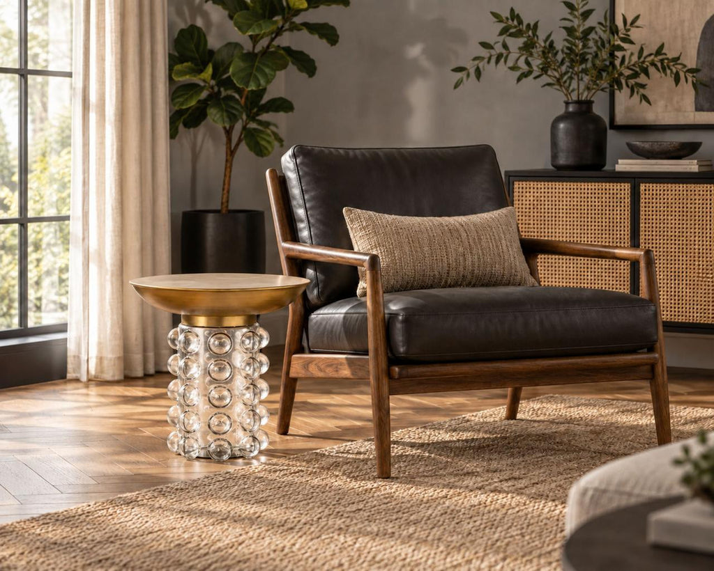 Additional view of The Perrine Side Table emphasizing surface texture, color variation, and construction details.