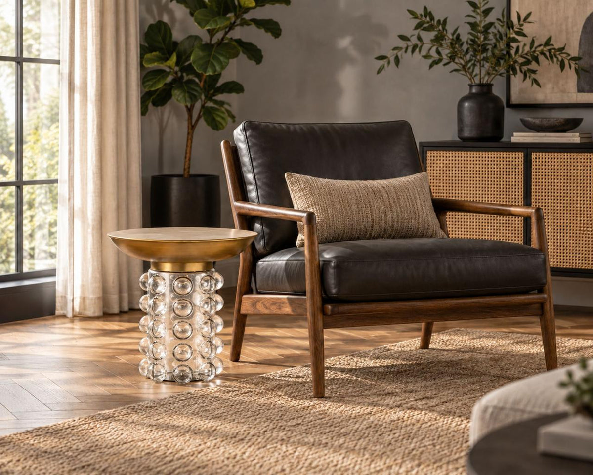 Additional view of The Perrine Side Table emphasizing surface texture, color variation, and construction details.