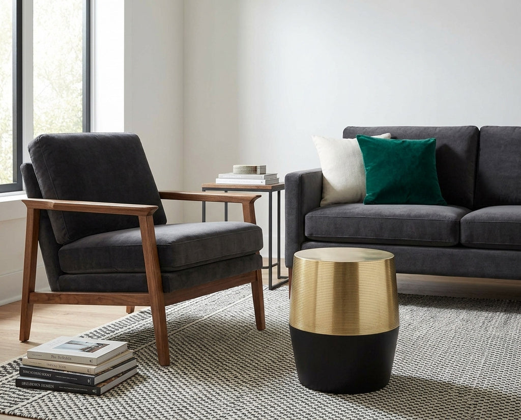 The Maxime Stool shown in a clean product view highlighting its materials, finish, and overall silhouette.