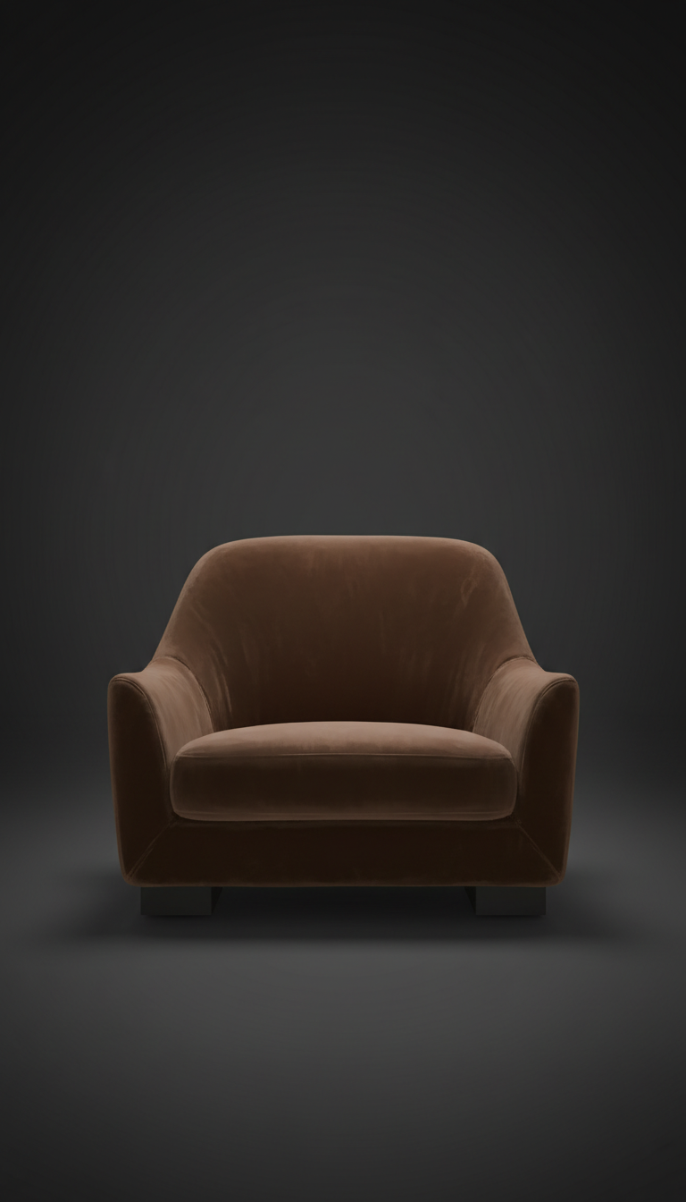 Umber Velvet Lounge Chair