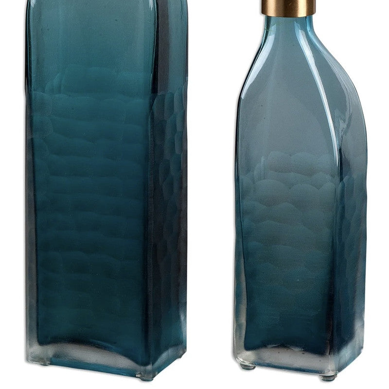 Detail product view of The Coralie Glass Bottle Set showing the relationship between its materials, edges, and finish.