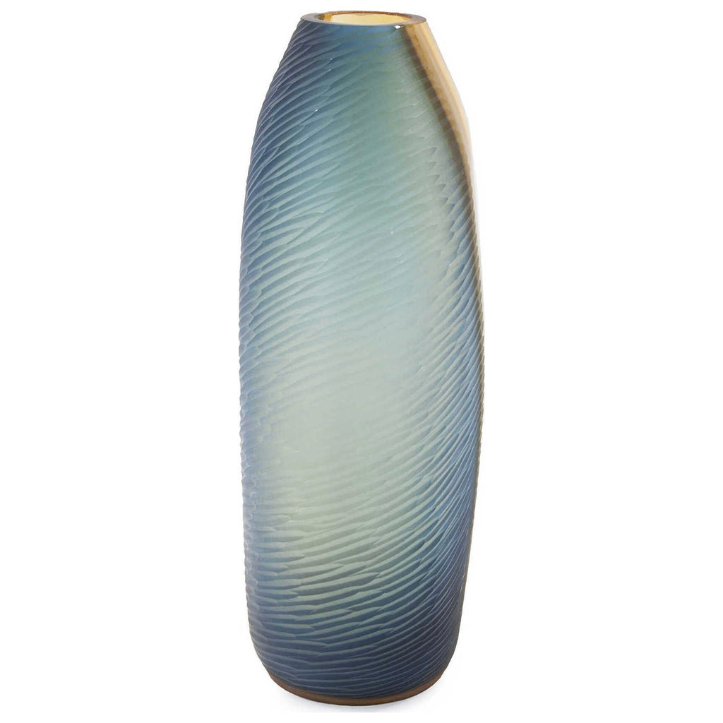 The Élise Vase | Blue & Amber Hand-Blown Glass