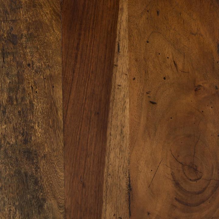 The Mathilde Reclaimed Wood End Table shown in another product view, emphasizing its grounded compact form.