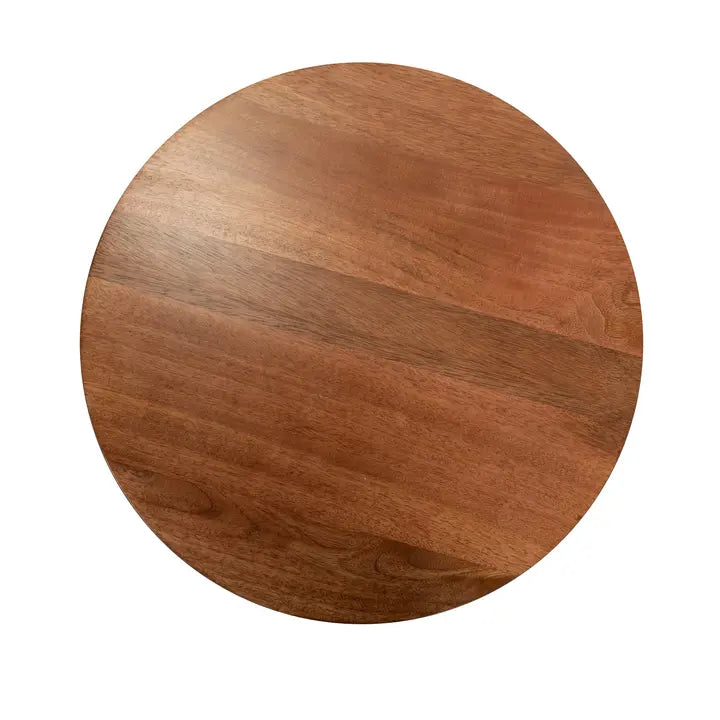 Detail product view of The Gabin Accent Table showing the relationship between its materials, edges, and finish.