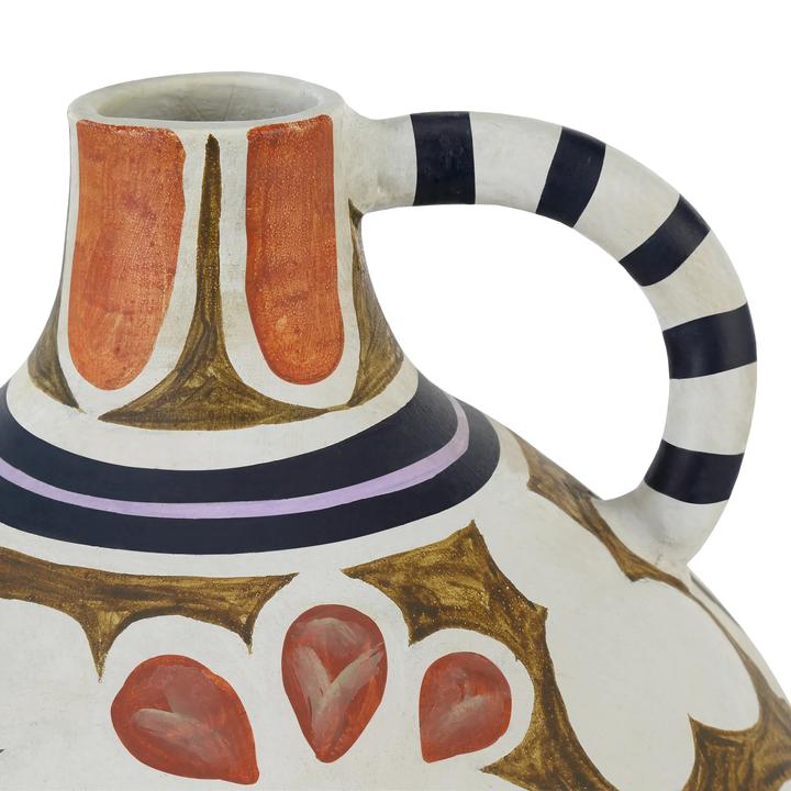 The Hamsa Demijohn Vase shown in another product view with its narrow neck and rounded terracotta body.