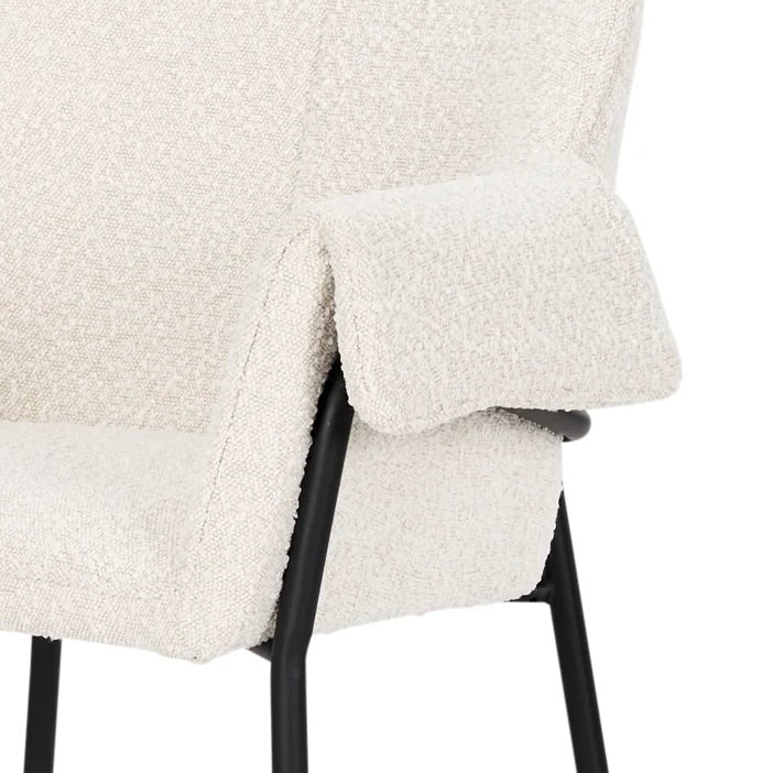 Second product view of The Mathilde Accent Chair showing its proportions and construction from another angle.