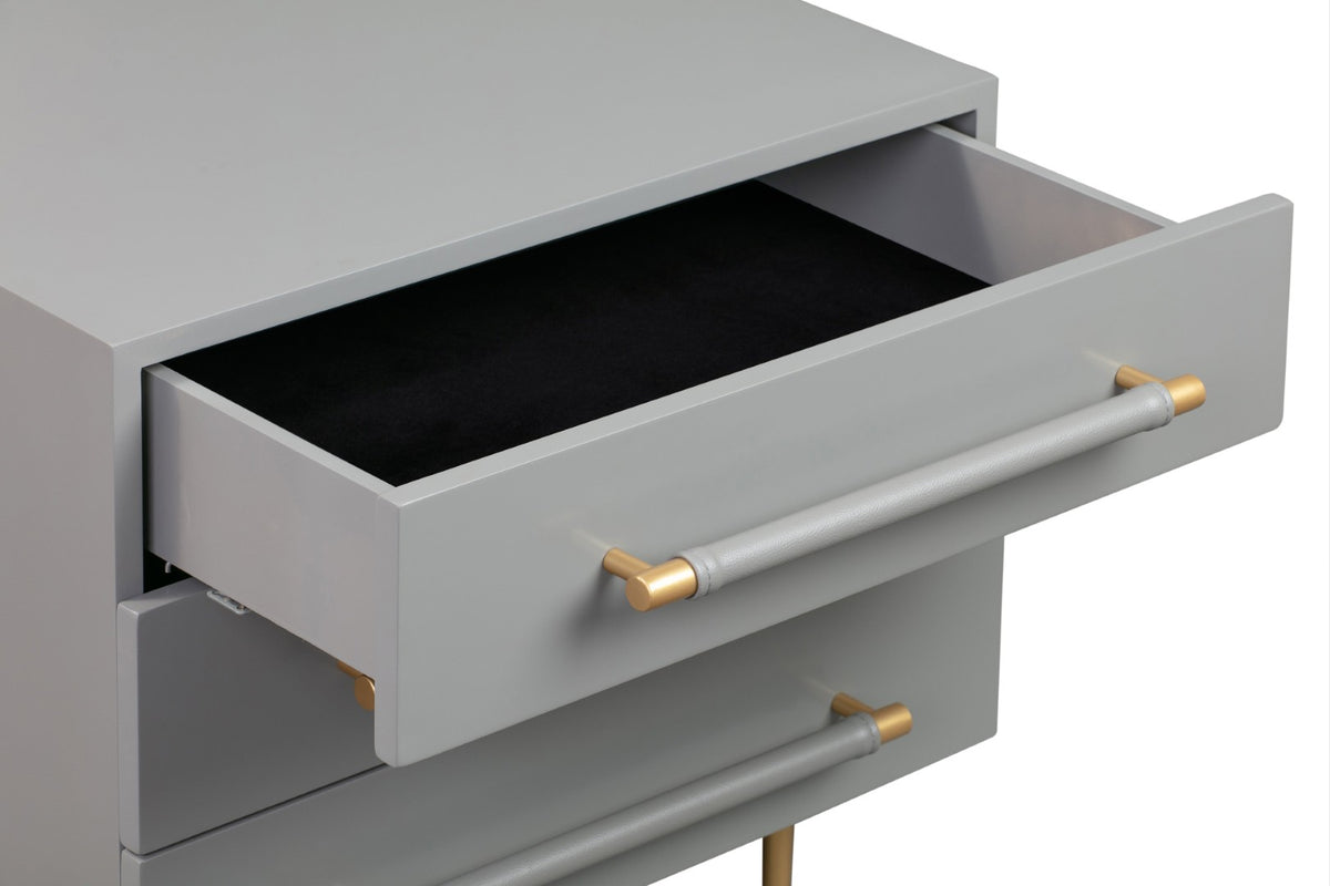 Second product view of The Armand Nightstand showing its proportions and construction from another angle.