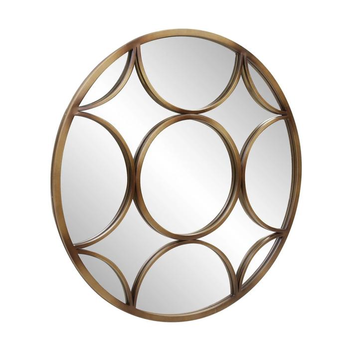 Additional view of the Éliane Mirror showing the circular silhouette and shallow frame depth.
