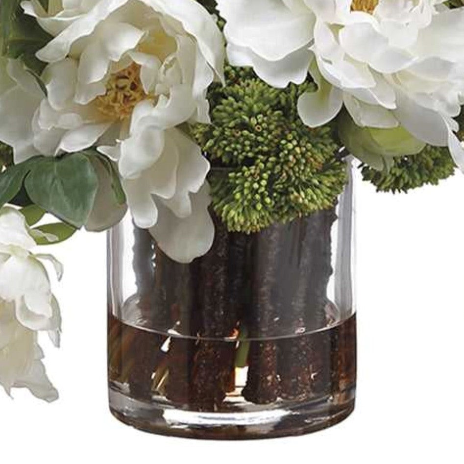 The Geneviève Peony & Ranunculus Arrangement | White Florals in Glass