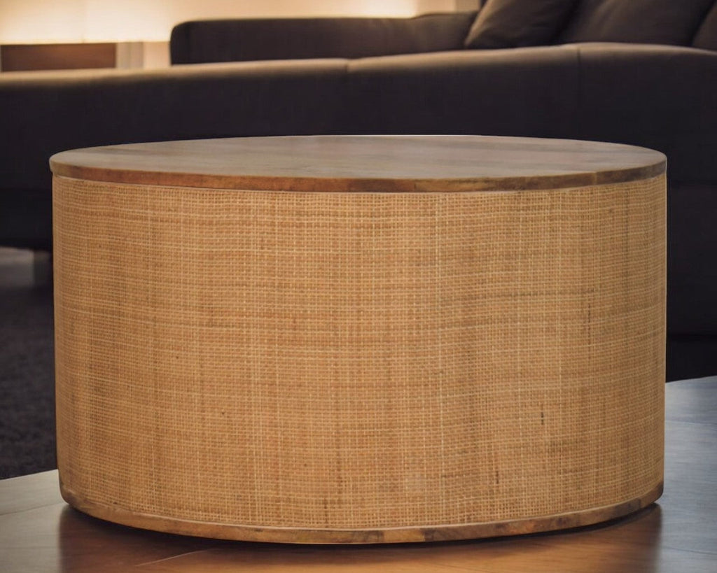 The Larissa Coffee Table | Mango Wood & Rattan