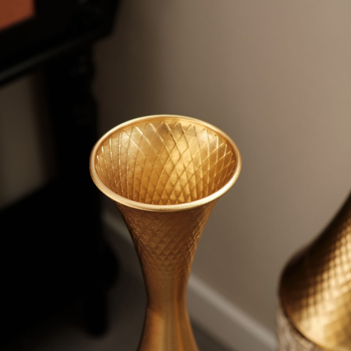 The Aveline Vase Trio — Embossed Gold Metal — eeff bfe jpg