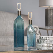 Additional product image of The Coralie Glass Bottle Set showing its form and finish from another angle.