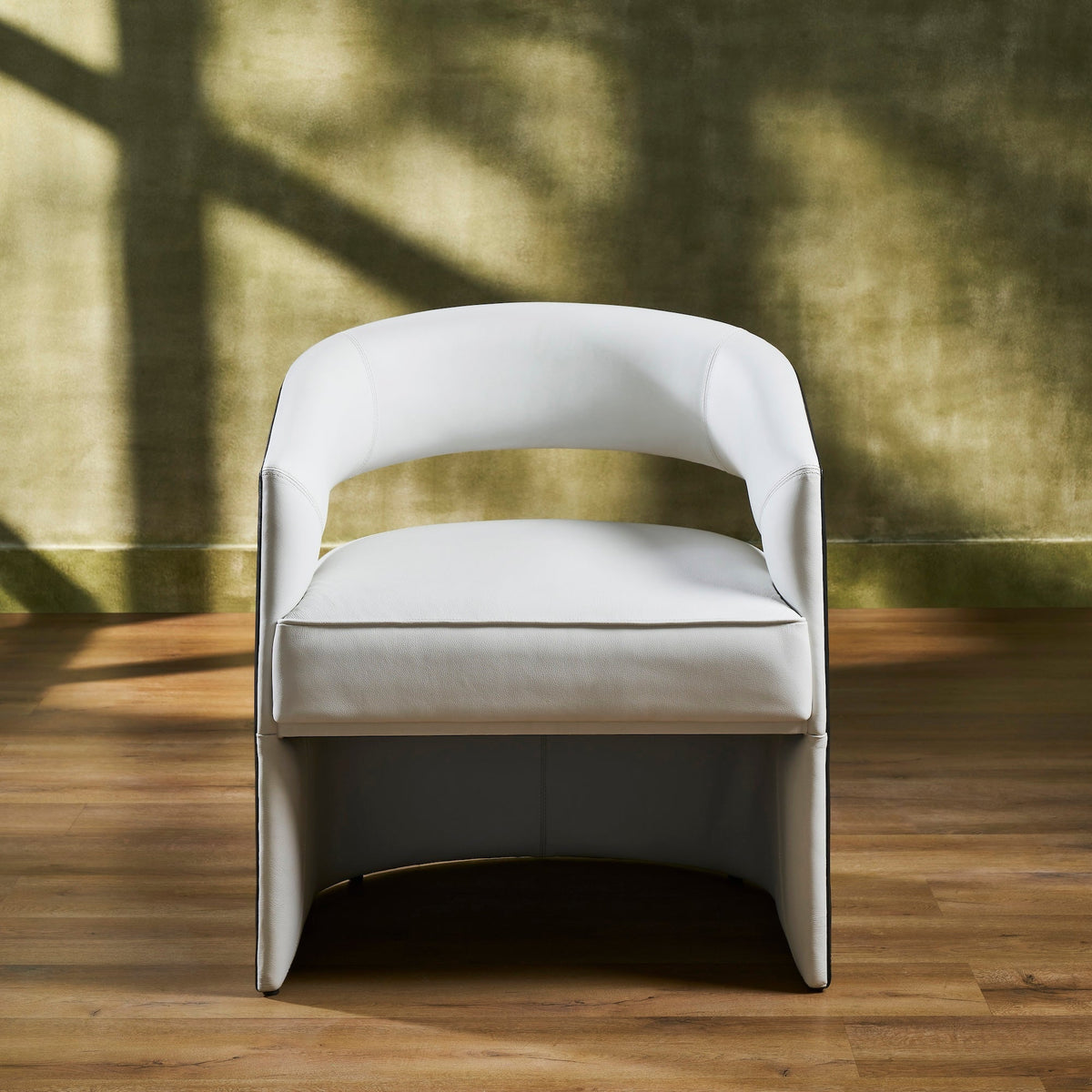 The Sabine Accent Chair | Black & White Top-Grain Leather