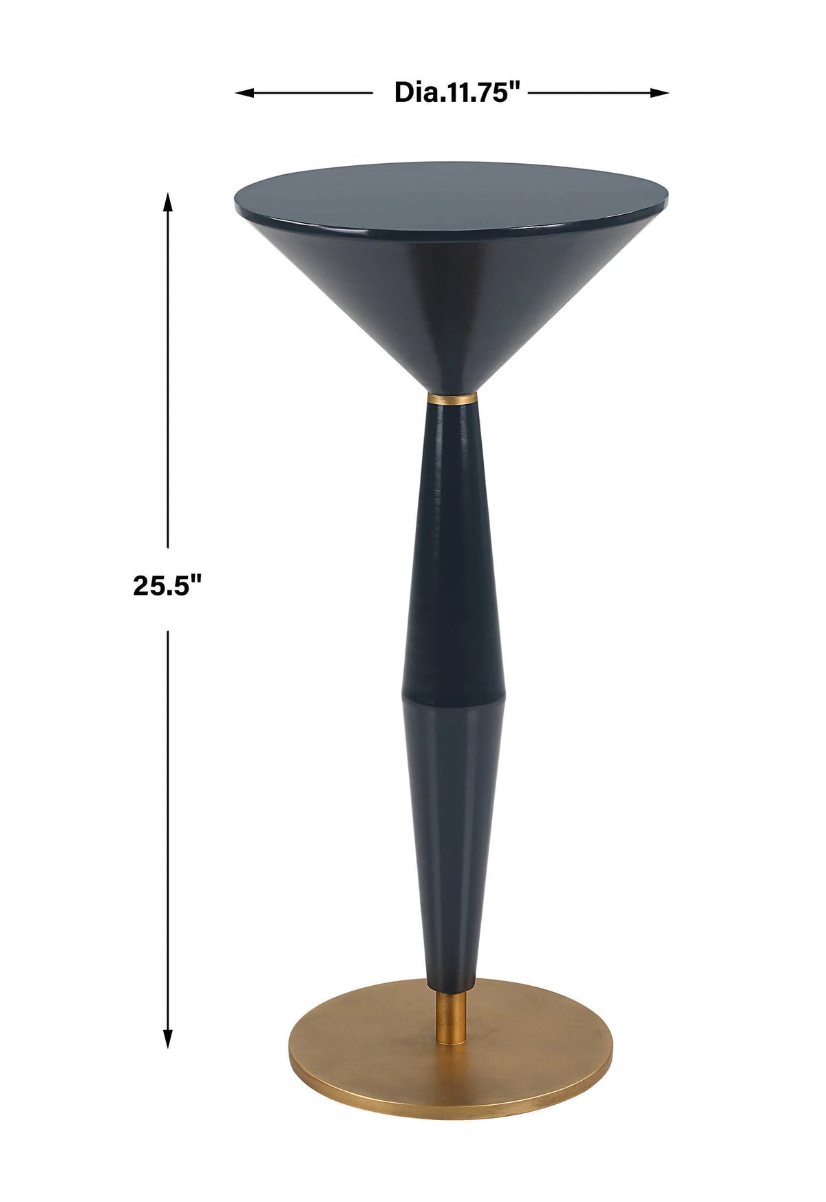 The Maxime Accent Table | Navy Lacquer & Antique Brass