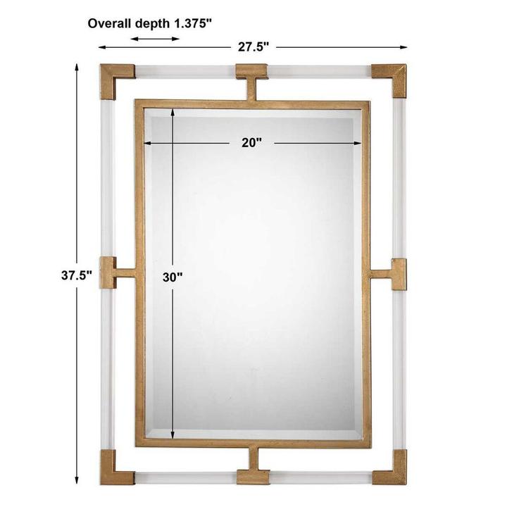 Additional product image of the Gabrielle Mirror with forged iron, clear acrylic, and reflective glass.