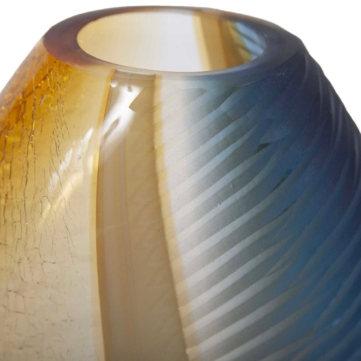 The Élise Vase | Blue & Amber Hand-Blown Glass