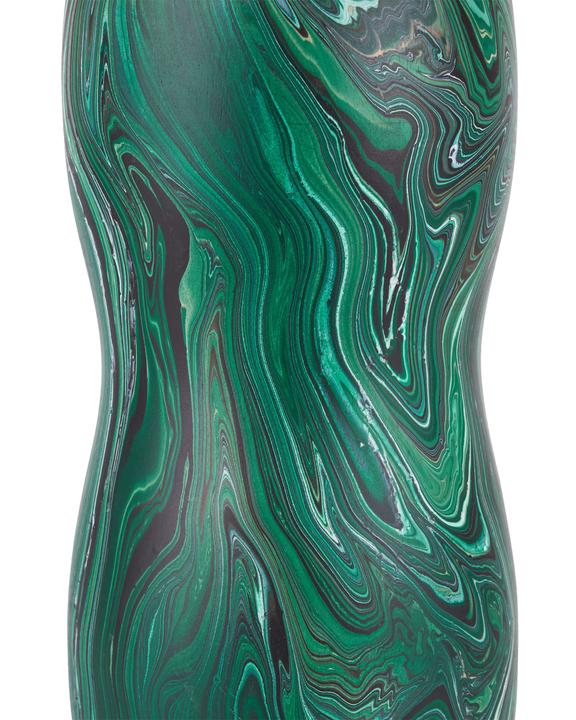 Additional product image of the Tamarind Green Vase showing the layered green pattern and slim scale.