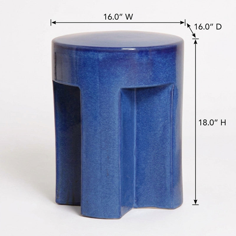 Additional view of The Marin Ceramic Stool emphasizing surface texture, color, and material detail.
