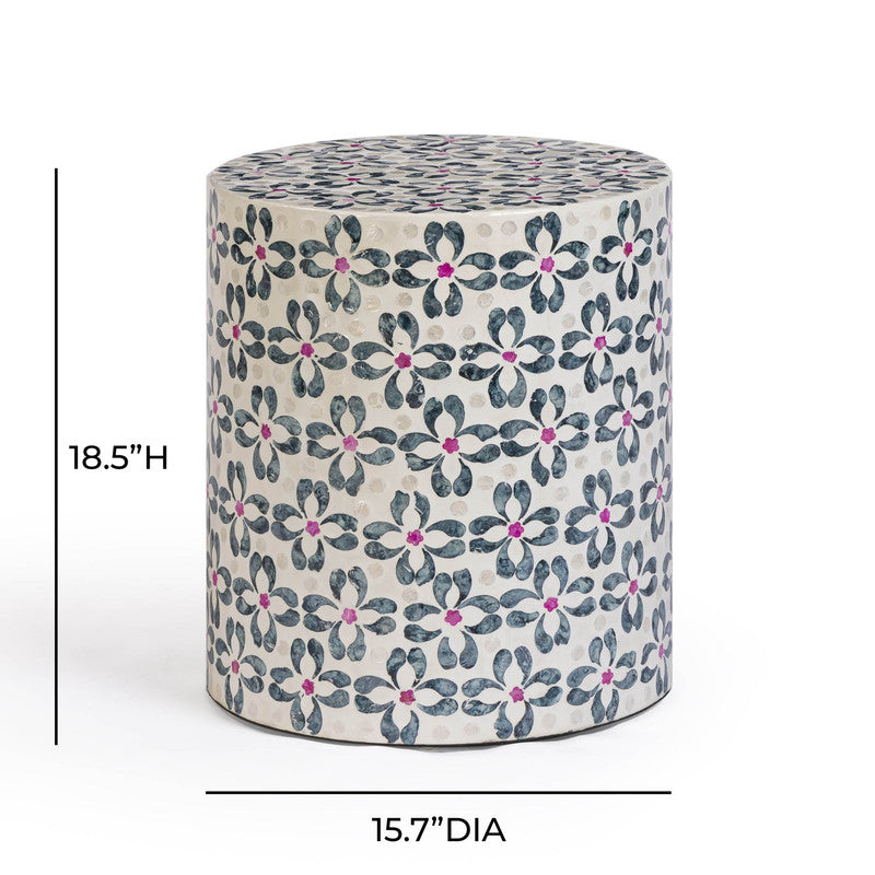 Additional view of The Florence Accent Stool emphasizing surface texture, color, and material detail.