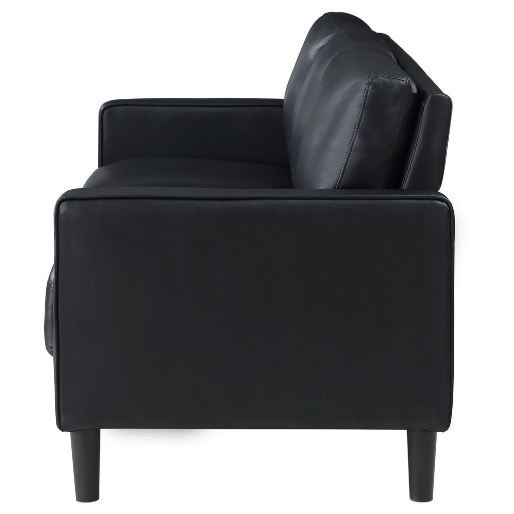 The Monique Sofa | Black Faux Leather
