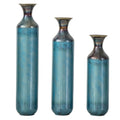 The Fleurine Vase Trio — Fire-Patinated Metal — product view