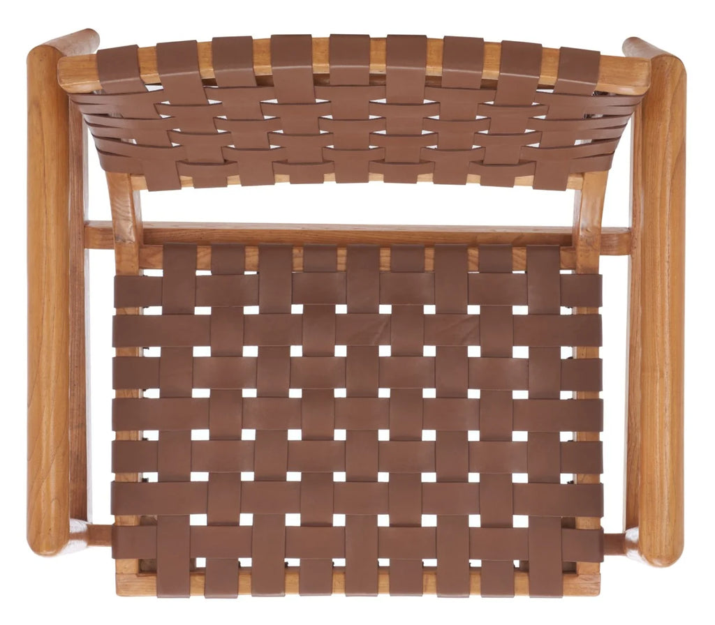 The Henri Accent Chair | Woven Cognac Leather