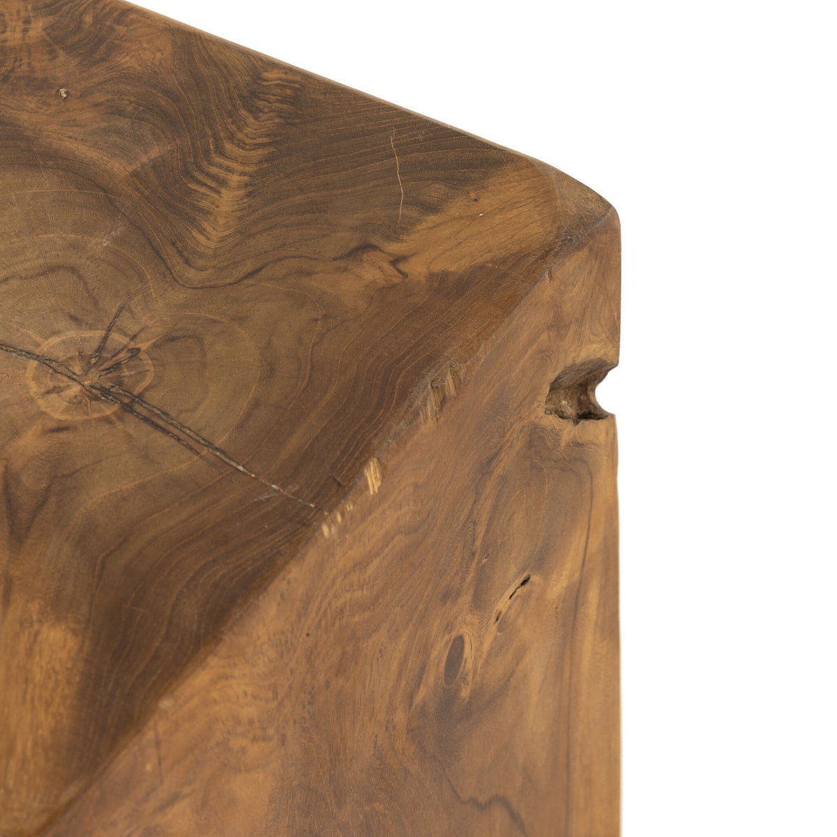 The Fabienne Teak Root Accent Table | Squared Teak Root Form