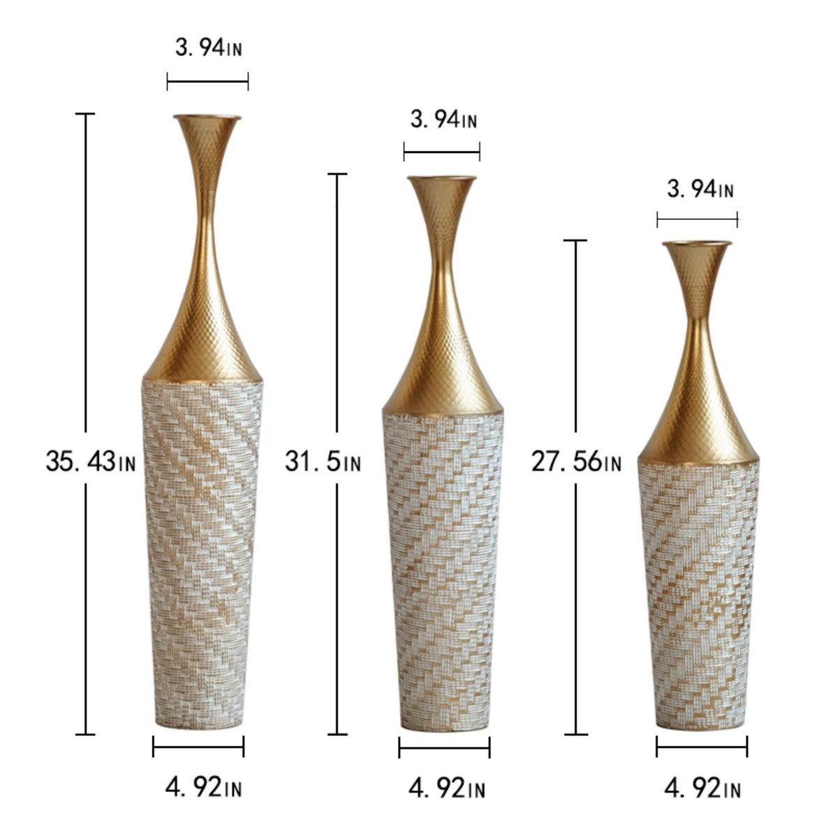 The Aveline Vase Trio — Embossed Gold Metal — afd bcabd jpg