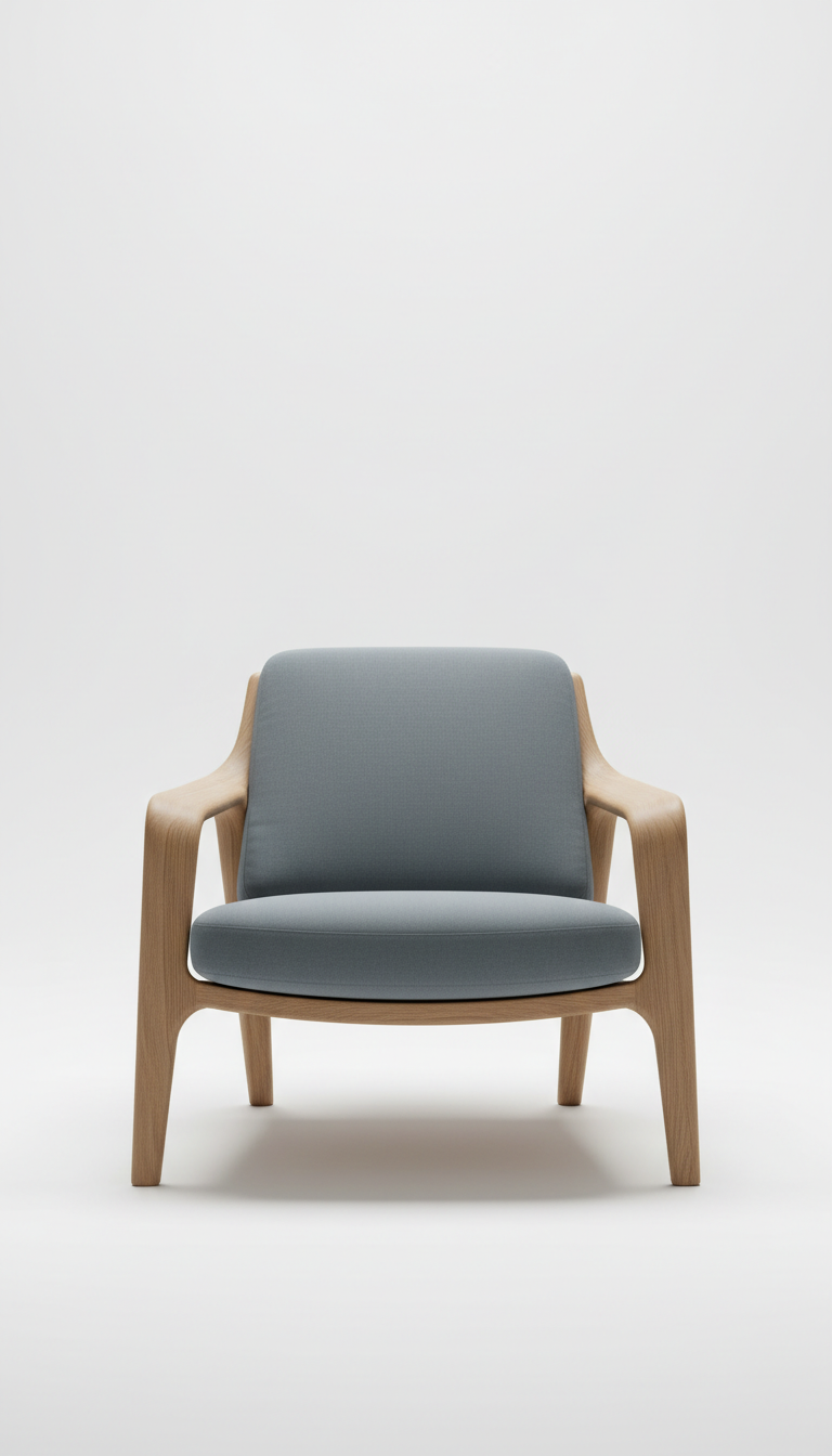 Sculptural Lounge Chair in Sand Oak