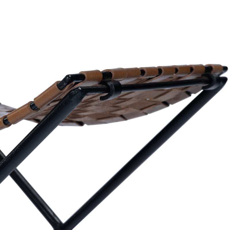 Additional product image of The Pascal Leather Stool showing its shape and finish from another perspective.