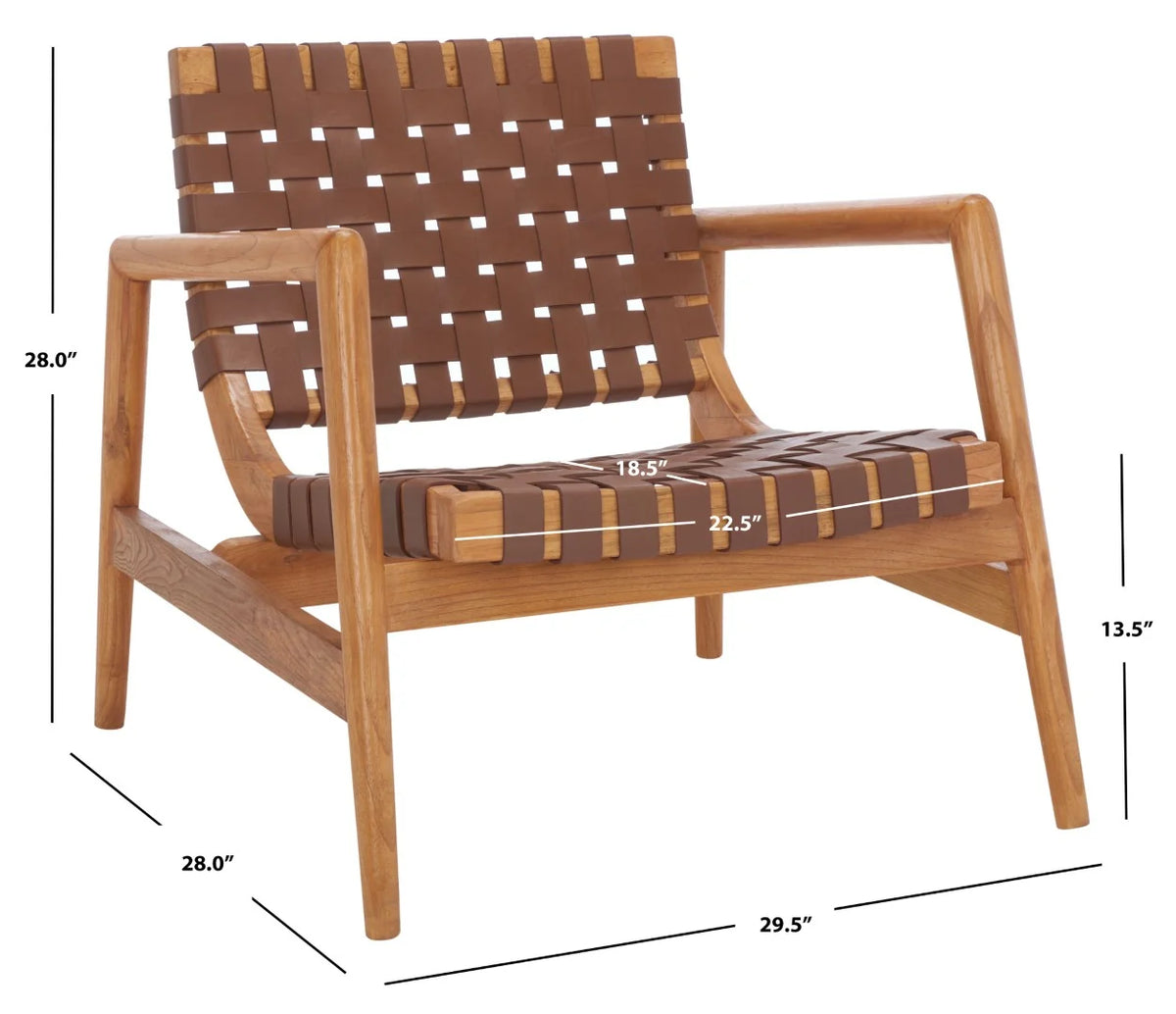 The Henri Accent Chair | Woven Cognac Leather