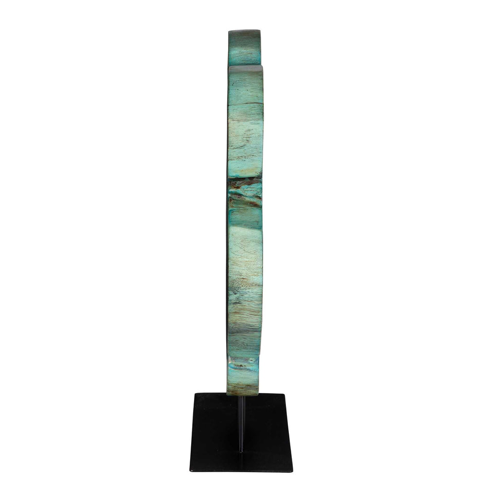 The Bastien Wood Sculpture | Natural or Blue-Green Wood