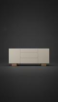 Ivory Lacquered Gallery Credenza