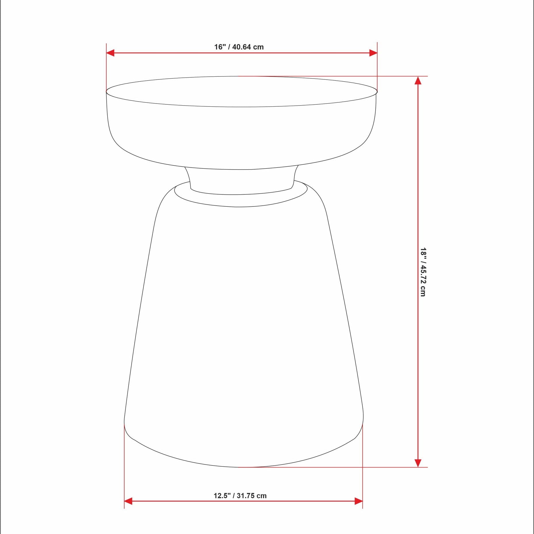 The Elise Accent Table | Sculptural Solid Hardwood