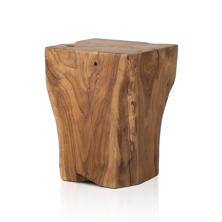 Alternate Fabienne Teak Root Accent Table showing one example of the variation in root structure and aged teak tone.