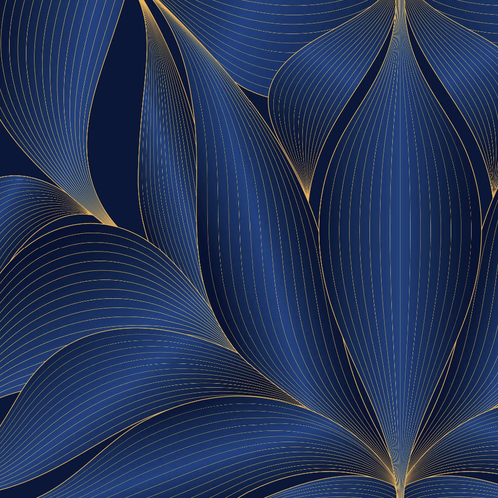 The Théodine Mural | Midnight Art Deco Waterlily