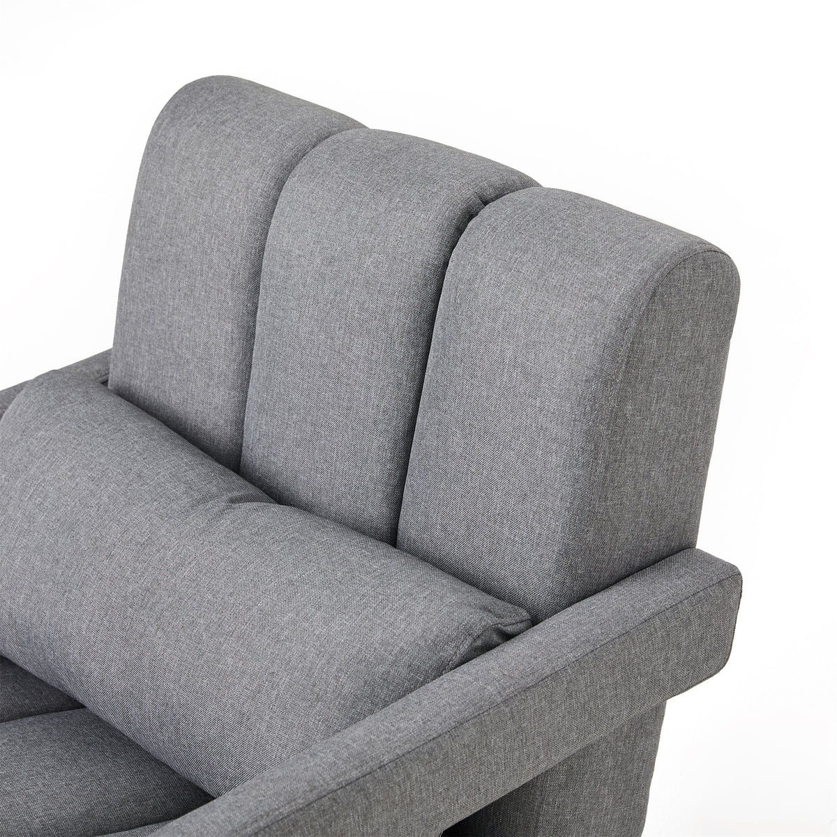 The Cosette Accent Chair | Dark Gray Linen with Vertical Tufting