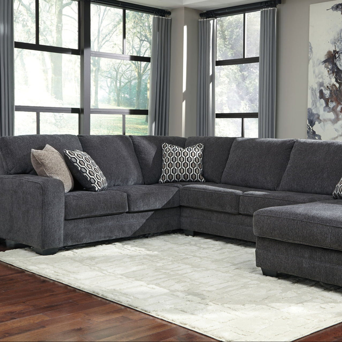 The Lucien Sectional | Slate Deep-Seat Chaise