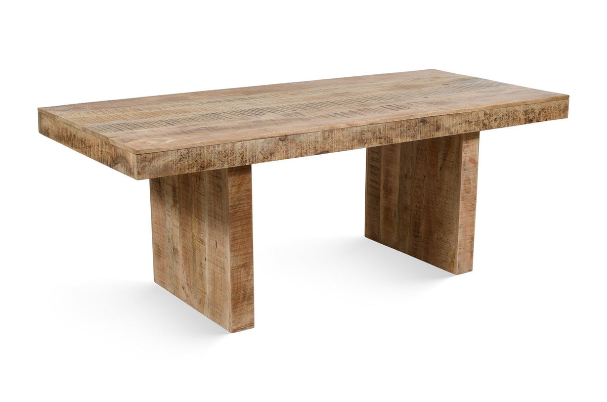The Laurent Dining Set | Solid Mango Wood Table & Benches