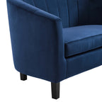 Close-up of French piping and hand-pleated fold detail on the arm of the Adeline Armchair