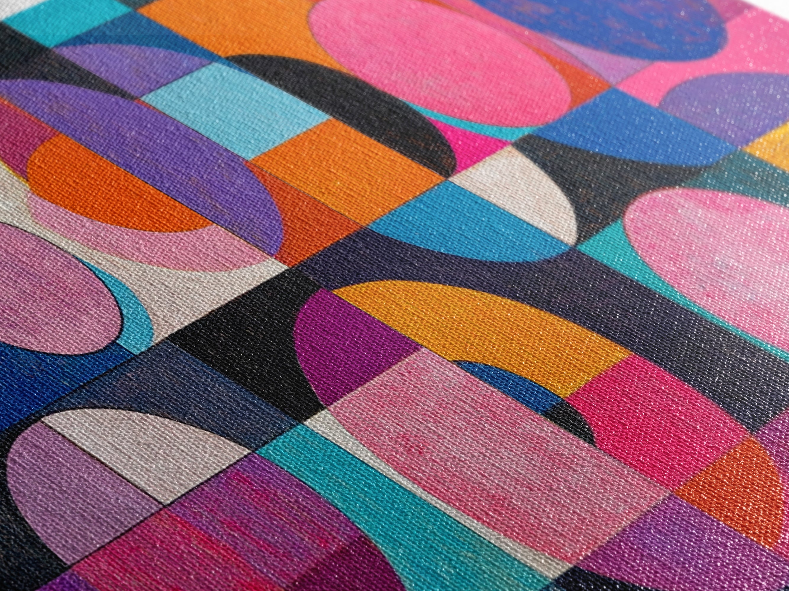 The Odette Geometric Canvas — Modern Color Study — art texture closeup jpg