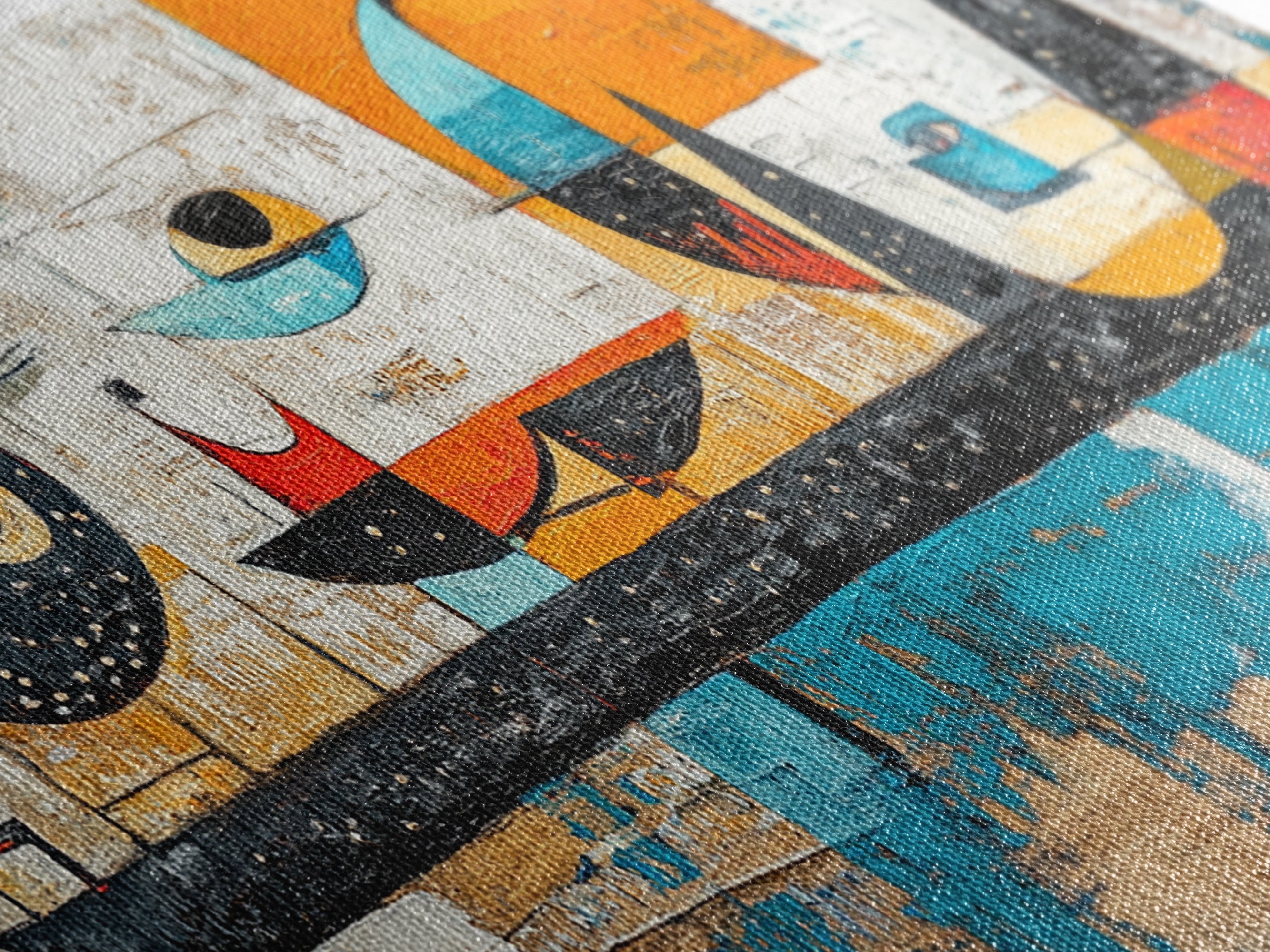 The Mireille Abstract Canvas — Modernist Composition — art texture closeup jpg