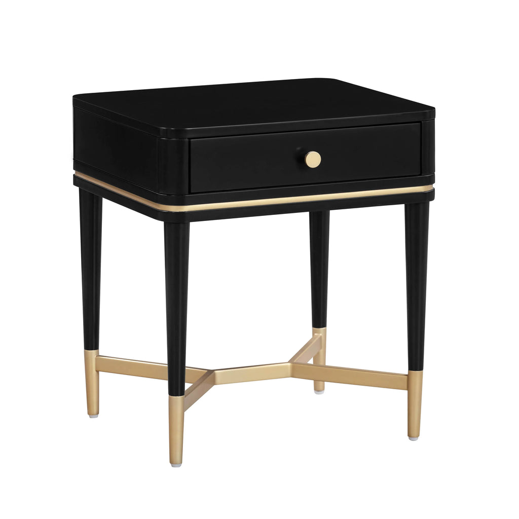 The Sylvie Nightstand | Art Deco Inlay & Gold Details