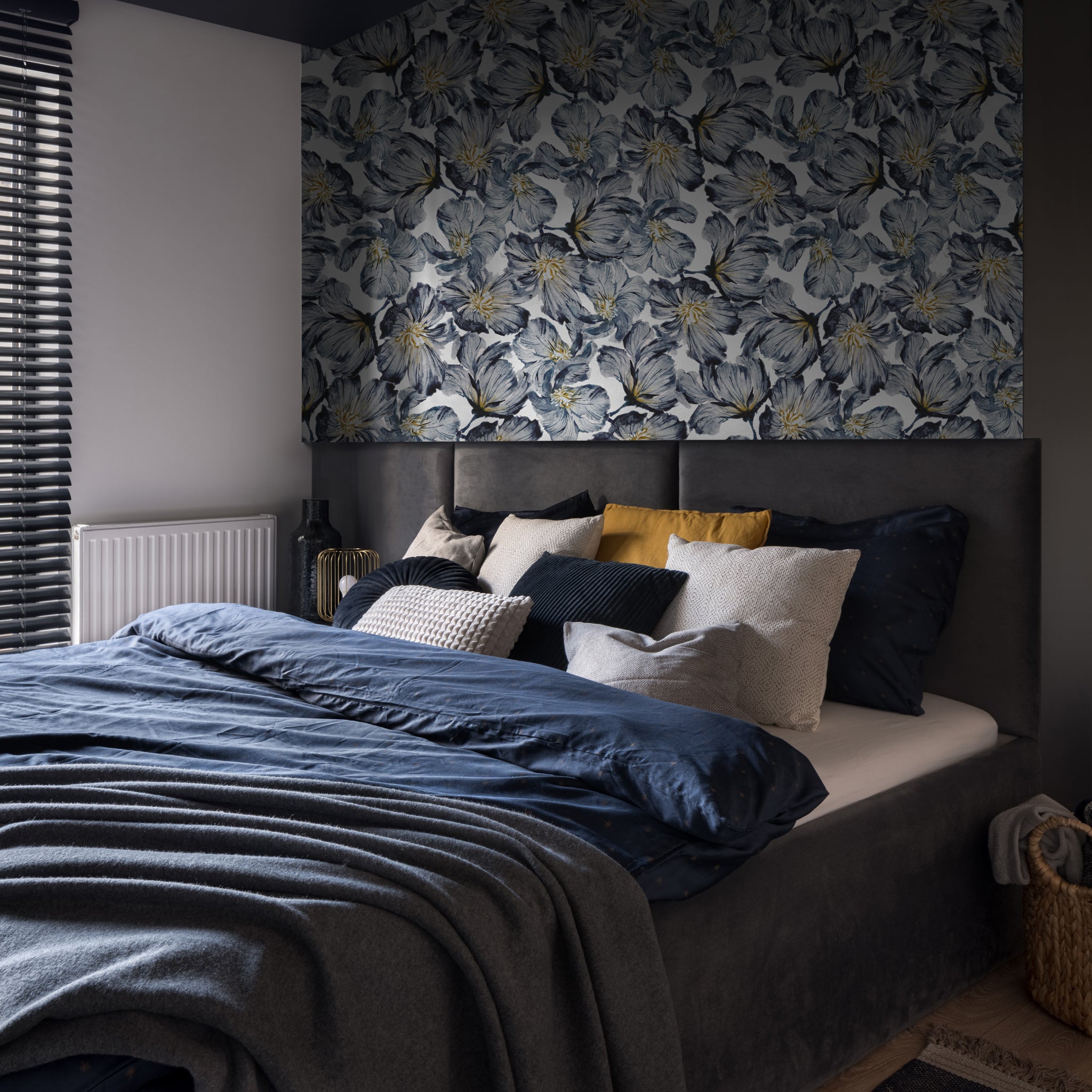 The Solange Wallpaper — Slate Watercolor Bloom — briemockup jpg