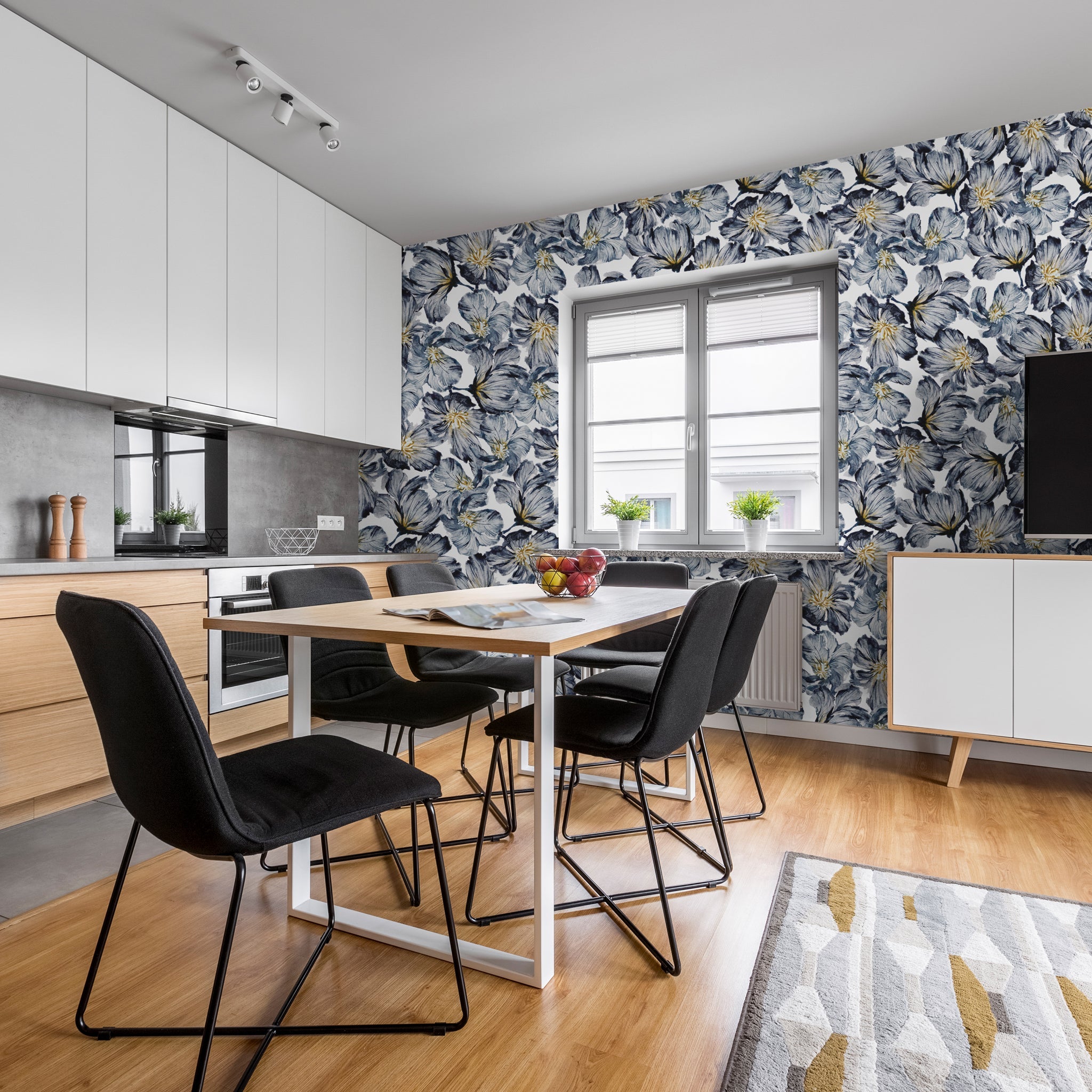 The Solange Wallpaper — Slate Watercolor Bloom — briemockup jpg