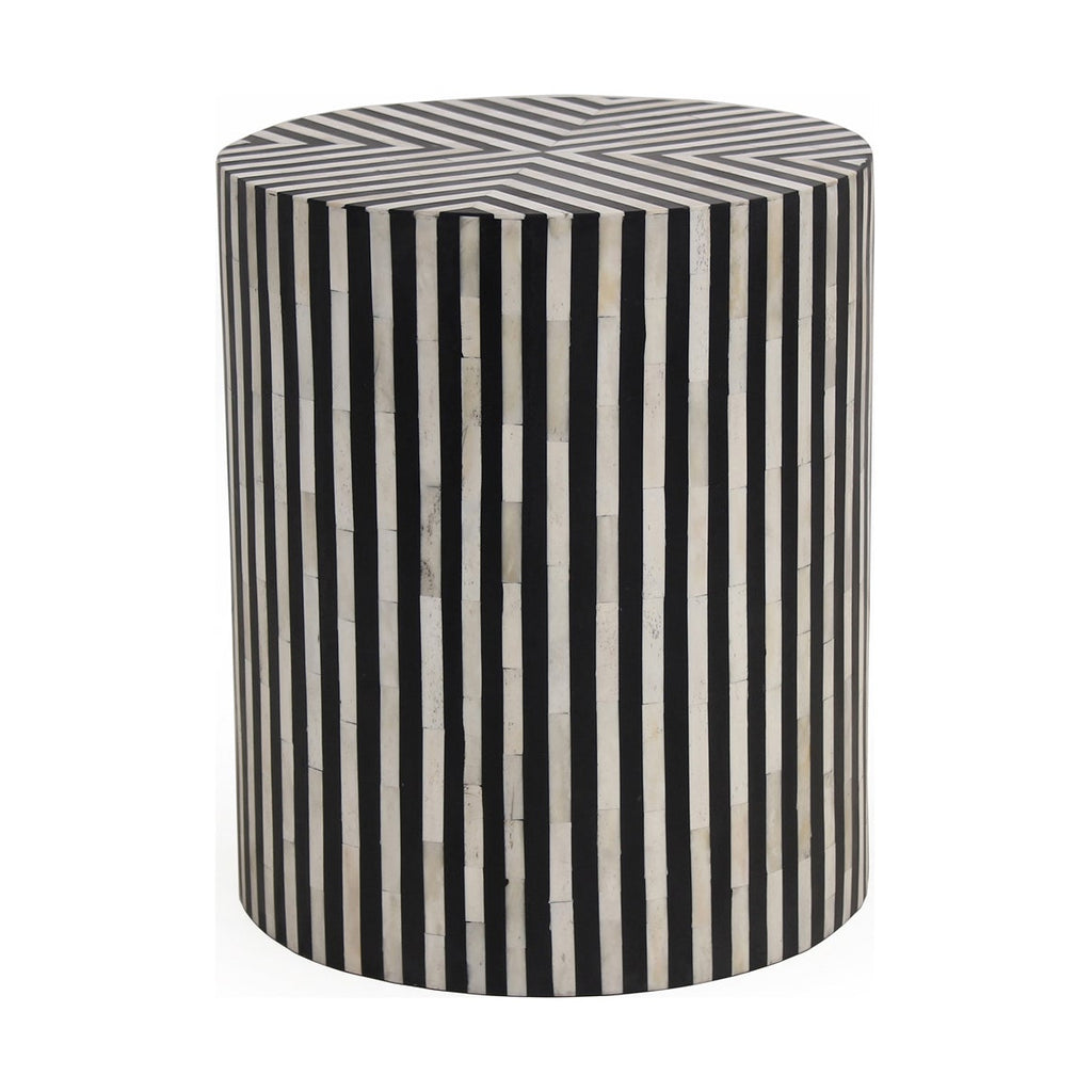 The Chameau Side Table | Black & White Bone Veneer