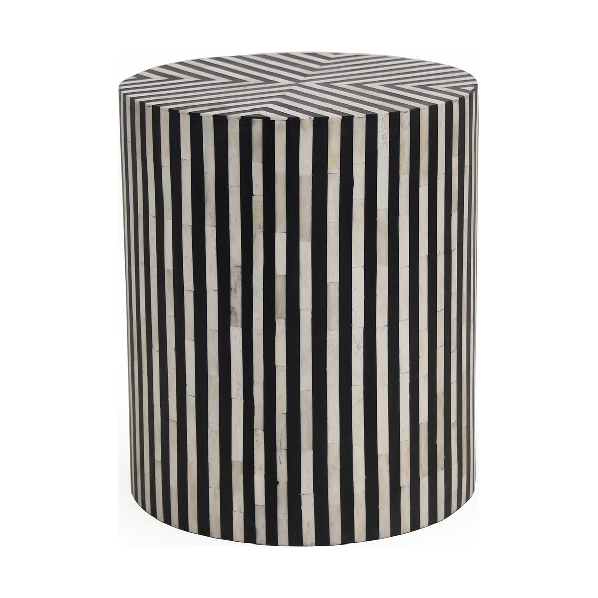The Chameau Side Table | Black & White Bone Veneer