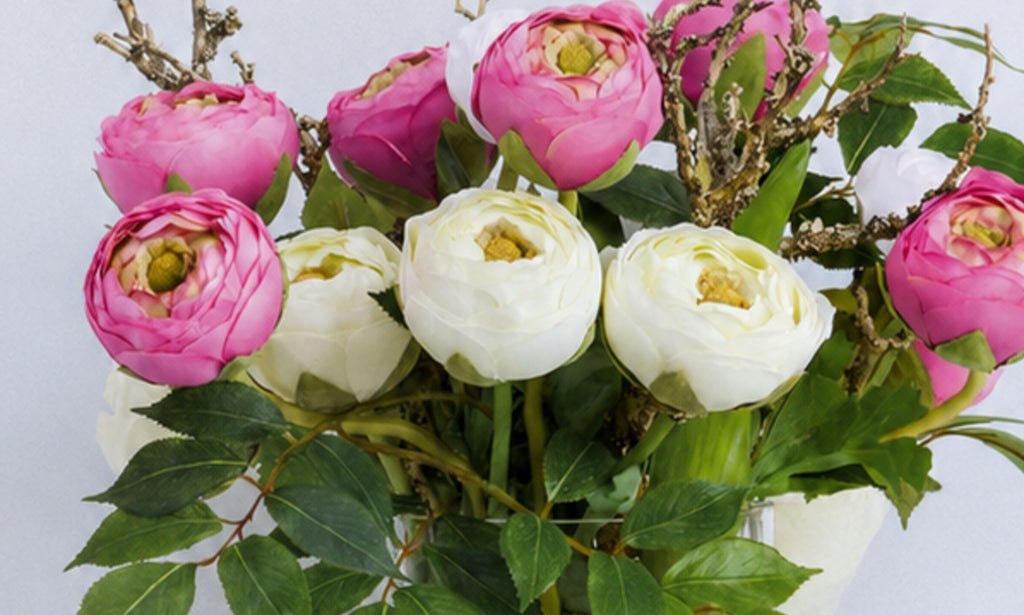 The Clarisse Ranunculus Arrangement | Pink & White Ranunculus in Glass